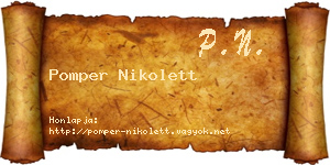 Pomper Nikolett névjegykártya
